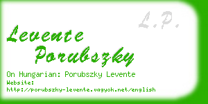 levente porubszky business card